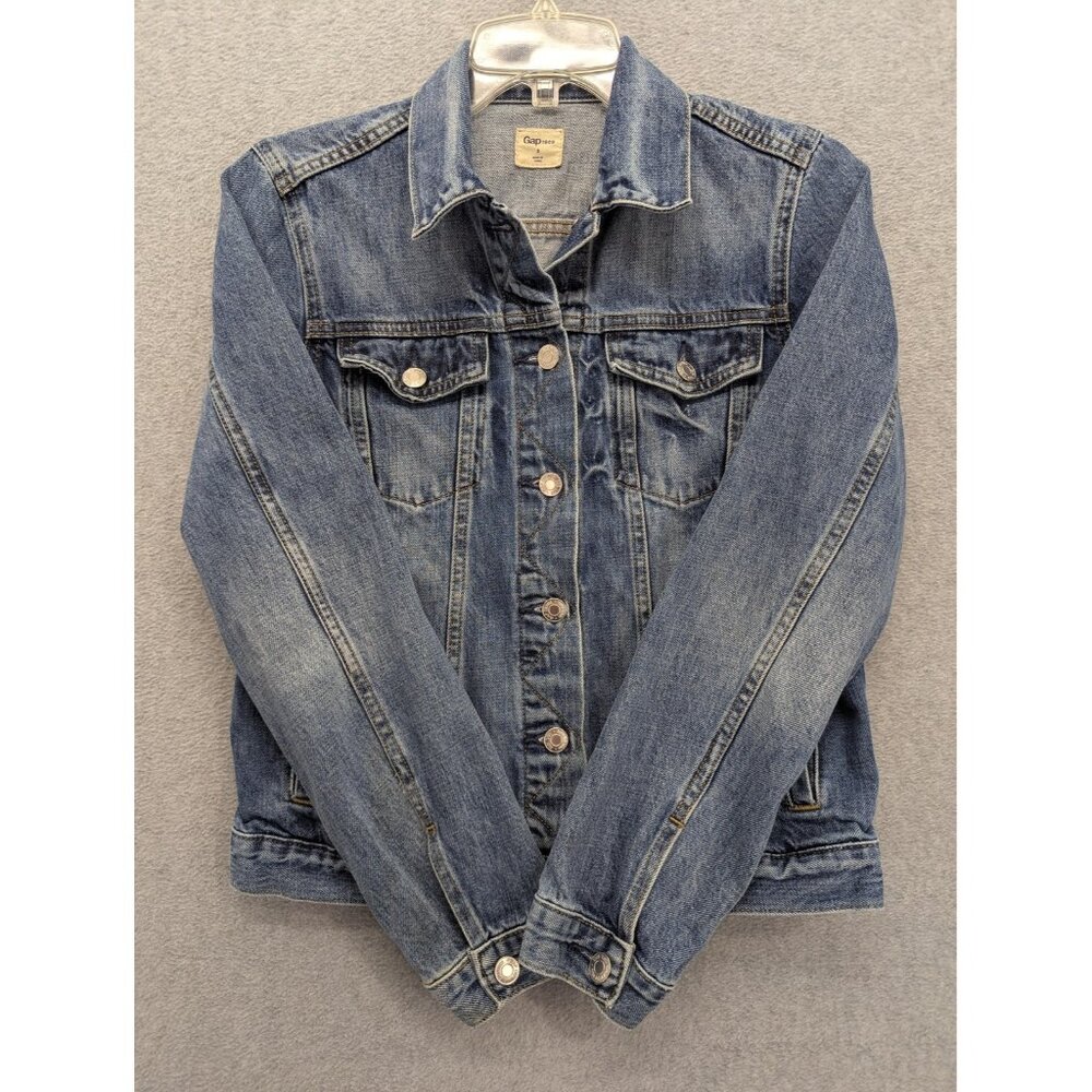 Gap 1969 Jacket Mens Small Saddle Blue Icon Trucker Denim Jean Button Front